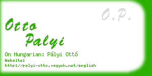 otto palyi business card